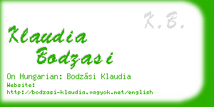 klaudia bodzasi business card