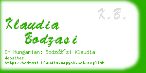 klaudia bodzasi business card